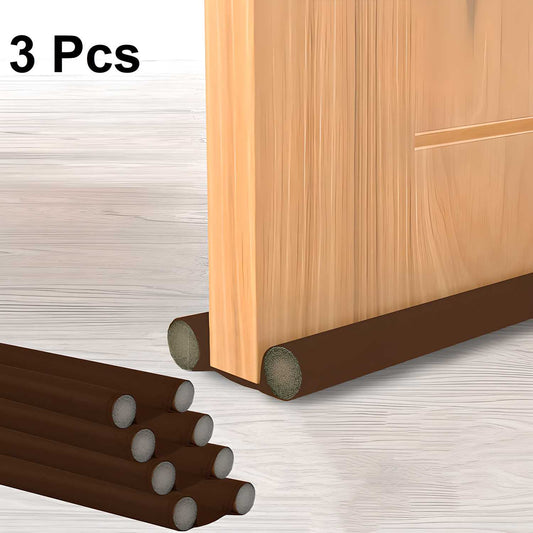 Door Protector- Door Draft Fabric Cover Guard Door Gap Sealer  Protector Door Mounted Door Stopper Door Mounted Door Stopper Sound-Proof Reduce Noise Waterproof - Brown (Pack Of 3)